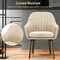 Set of 2 Fabric Upholstered Accent Chairs with Wooden Legs and Adjustable Non-slipping Pads